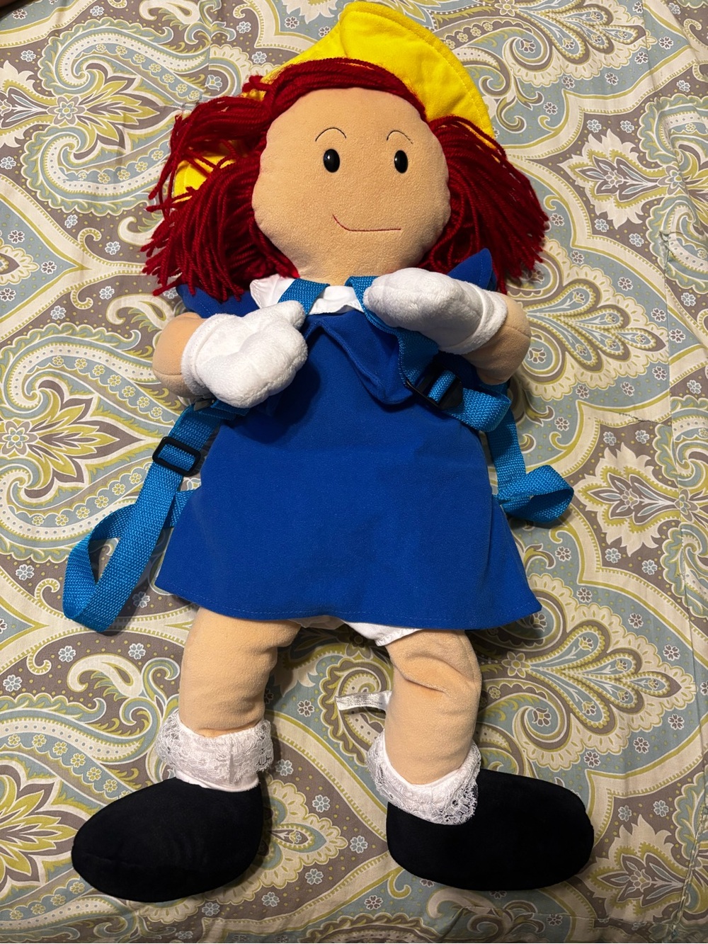 1997 Madeleine Doll hugging backpack 25” plush stuffed bag toy wildkin vintage